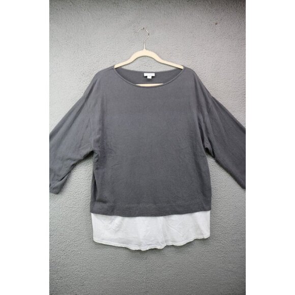 Pure Jill 3/4 Belled Sleeves Tunic-Size Medium-Linen Blend-Oversized-Lagenlook - Picture 1 of 10